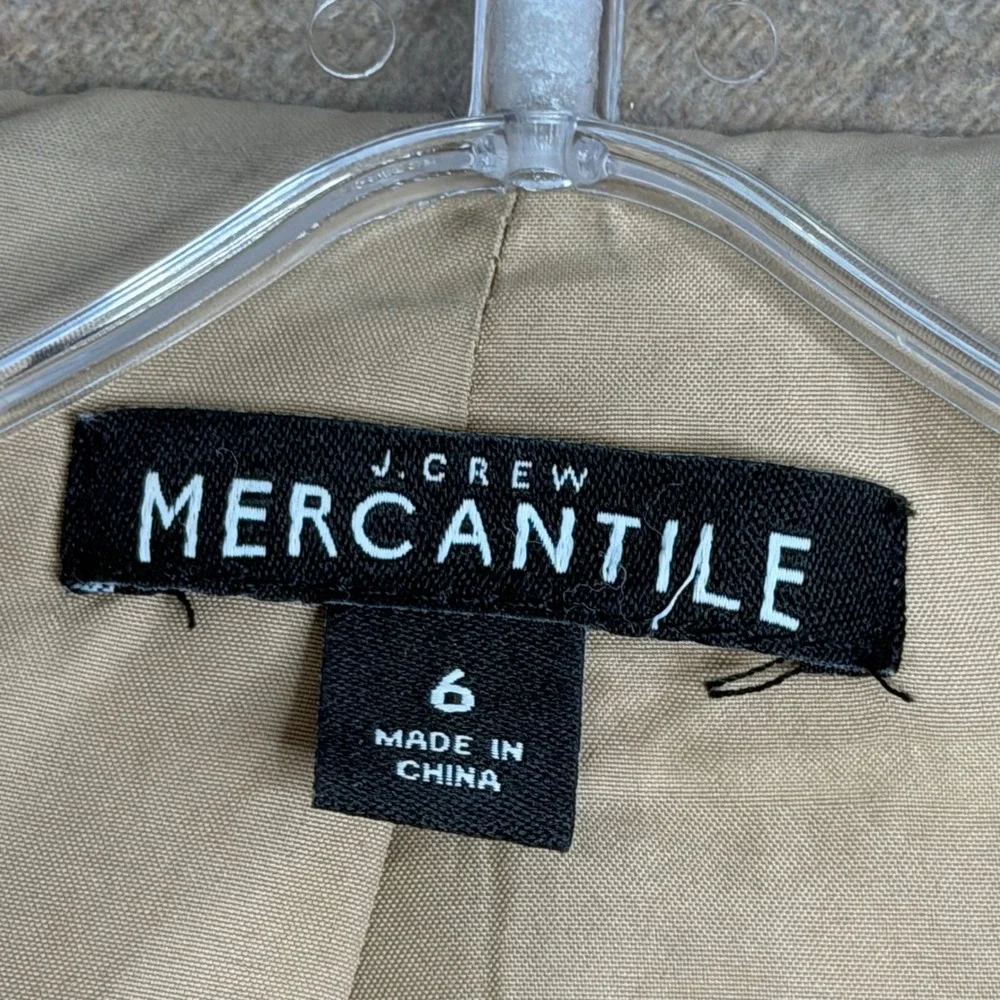J. Crew Factory City Coat Womens 6 Mushroom Tan Wool‎ Blend Preppy Classic Basic - Picture 4 of 9